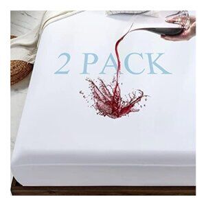 Mooreeke Queen Mattress Protector 2-Pack, Waterproof, Breathable, Noiseless, Dee